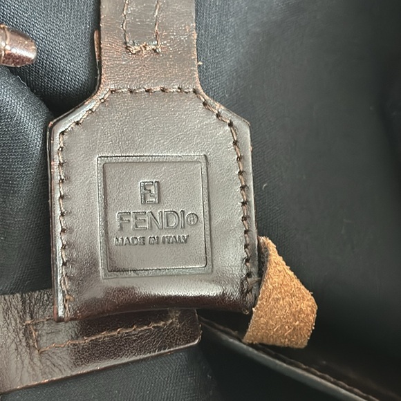 FENDI Zucca Canvas Tote Bag With Leather Pouch Vintage - Picture 8 of 13